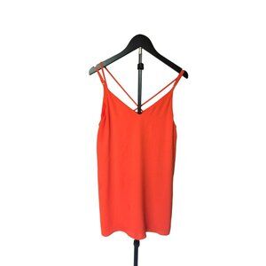 Topshop Petite Red Sleeveless V-Neck Dress Size US 6